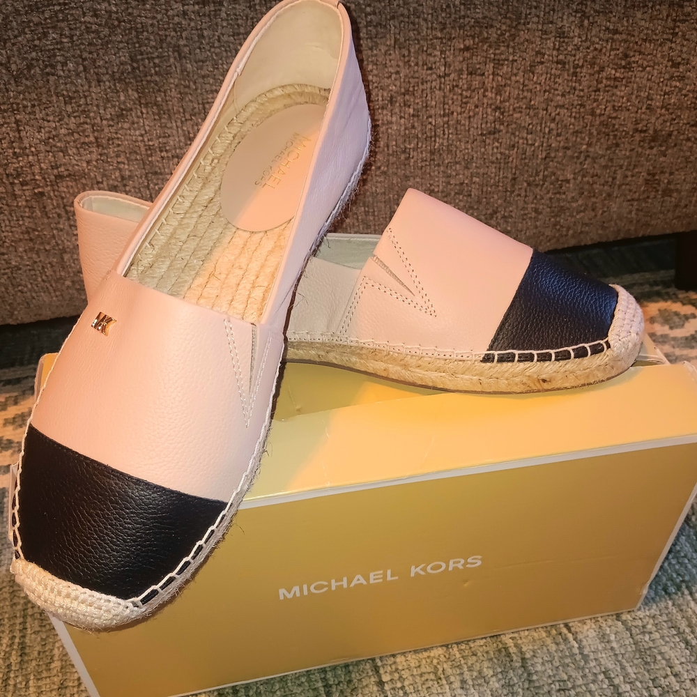Michael Kors Pink and Black Espadrille Flats